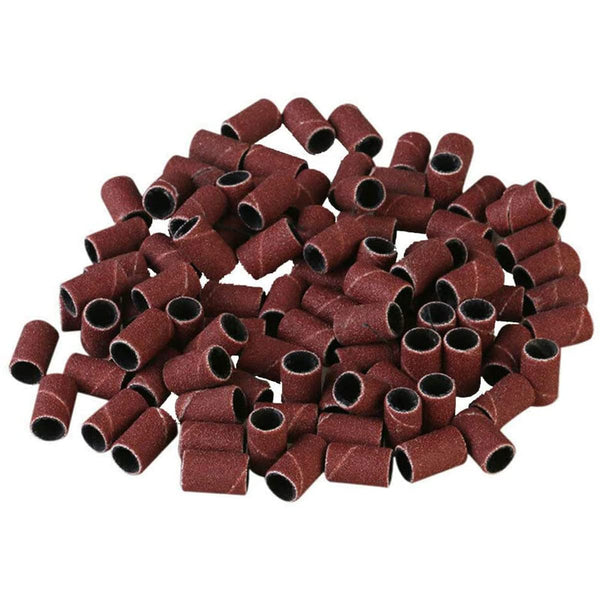 100 Pieces Sanding Bands Sleeves Drum Sander Set, 180 Grit Sanding Drum Kit with 2 Mandrels