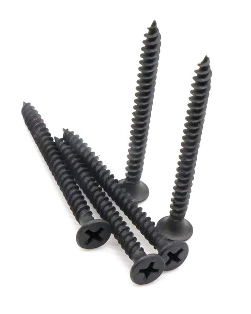 50pcs #8 x 2 Flat Head Phillips Drywall Screws, Fine Thread, Carbon Steel 1022A, Black Phosphate