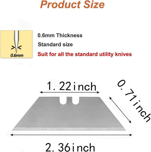 30 Pack Utility Knife Blades, SK5 Steel Heavy Duty Box Cutter Replacement Blades, Plastic Case