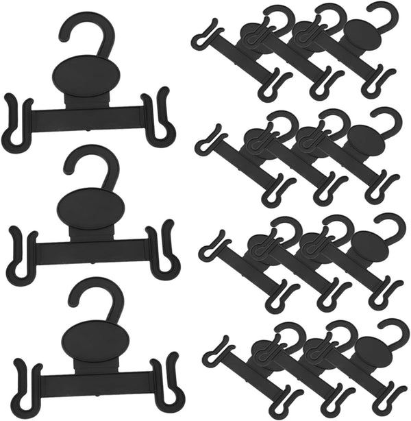 Ipetboom 30pcs Black Plastic Slipper Hooks for Shoe Storage and Drying Space Saving