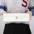 Cash Box with Key Lock, Durable Metal Cash Box with Money Tray, Lock Box Safe Storage Security Locker with Cable, White