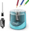 Electric Pencil Sharpeners, Battery Powered for Colored Pencils, Automatic & Manual Sharpener (Blue)