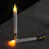 Pack 2 5/19 FURORA LIGHTING LED White Taper Candles with Gold Holders of with Timer, Elegant Flameless Glow for Home