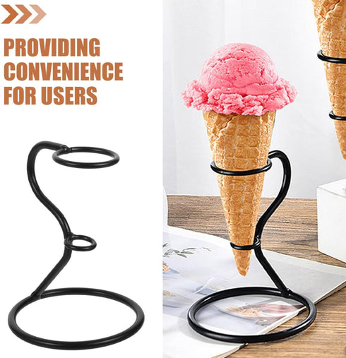 2pcs ARTIBETTER Metal Ice Cream Cone Holder Stand, Single Iron Egg Cone Display Rack, for Dessert Presentation
