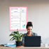 Dry Erase White Board Weekly Calendar Board, 18“x24" Solid Wood Pink Framed Message Board for Office