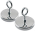 Master Magnetics Round Base Magnet with Eyebolt, 2.65" Diameter, 65 Pound Pull, Pack of 2