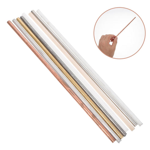 Set 8 7.87In KICHOUSE Heat Conductive Rods Pieces Copper Aluminum Iron Plastic Ceramic Wood Rods for Science