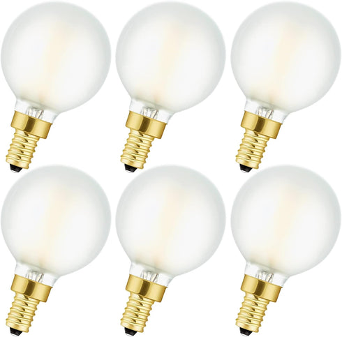 LEOOLS E12 Frosted LED Bulbs, 40W Candelabra Dimmable Chandelier Light Bulbs Daylight