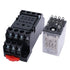 mxuteuk 2pcs HH54P DC 24V Coil 14 Pin Electromagnetic Power Relay with Base and DIN Rail Slotted Aluminum