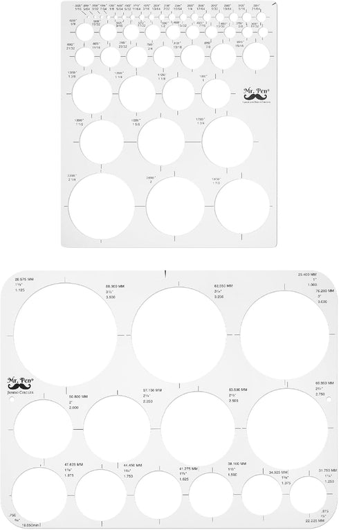 Mr. Pen Circle Templates - Large & Small Sizes, Circle Stencil & Ruler for Drafting and Drawing