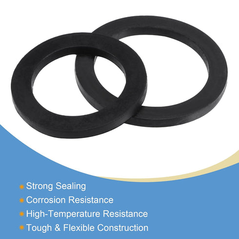 MECCANIXITY Rubber Flat Washers, 35mm 40mm OD, 24mm 30mm ID, 3mm Thick for Faucet Pipe Water Hose, Black Set