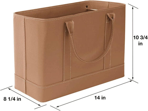 HOME DISTRICT Chic File Organizer Tote, Portable Document Organizer Bag with Handle