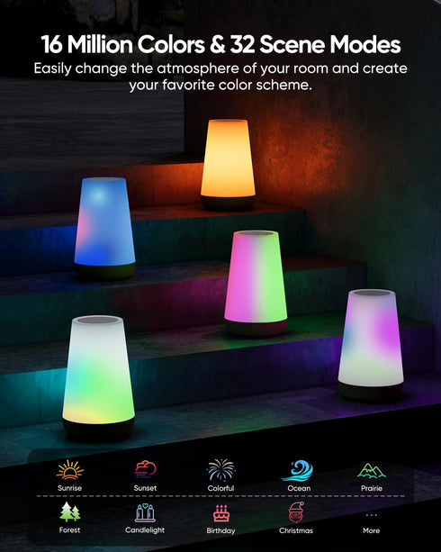 Dimmable 32 2700-6500k Smart Table Lamp, Nursery Night Light with App/Voice Control Compatible with Alexa, Led Desk