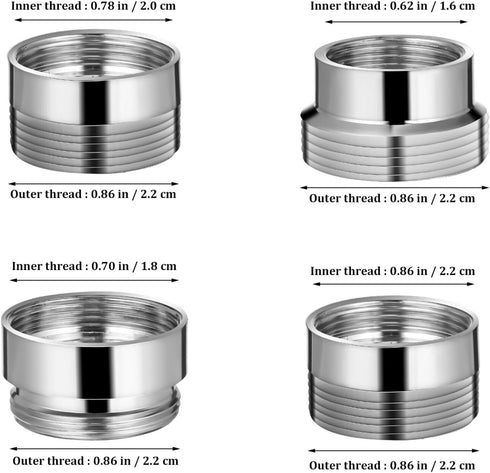 OSALADI Faucet Adapter Kit, Brass Faucet Adapter for Sink Male/Female to Hose Adapter, 8pcs, 4 Sizes