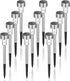 GIGALUMI Solar Lights Outdoor Waterproof, 12 Pack, Stainless Steel LED Solar Garden