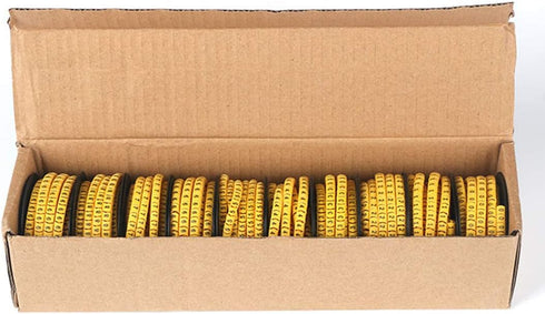 10 Rolls of 0-9 Number Tube,Yellow Flexible PVC Concave Cable Wire Markers Label Tag (6mm2) by OLIREXD