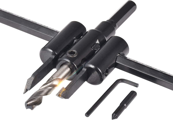 KATUR Adjustable Circle Hole Cutter Saw Kit, 30mm to 200mm Wood Drywall Drill Bit for DIY