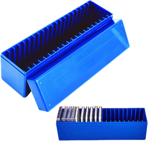 Ettonsun Plastic Coin Storage Box Case for 20 Slab Coin Holders, Fits PCGS NGC PCCB PMGab, Blue