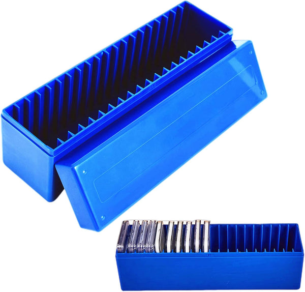 Ettonsun Plastic Coin Storage Box Case for 20 Slab Coin Holders, Fits PCGS NGC PCCB PMGab, Blue