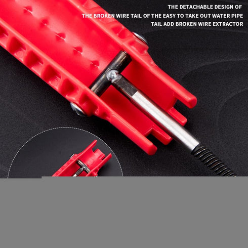 8-in-1 Multi-purpose Faucet and Sink Installer Wrench for Toilet Bowl, Sink, Bathroom, Kitchen Plumbing Repair (Red)