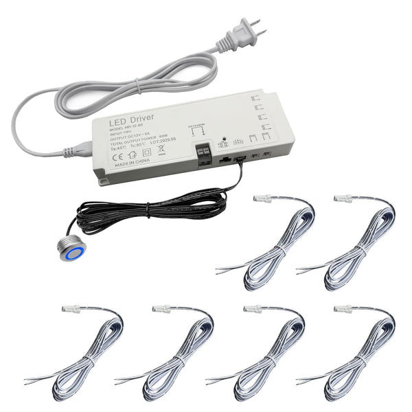 HAMRVL LED Lighting Accessory - 6 Output Ports 12V 5A 60W Power