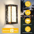 18W 3000K IP64 (1 Pack) LANFU LED Modern Rectangular Outdoor Wall Sconce Outside Light for House Patio, Black with Full