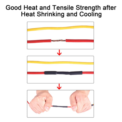 XHF Black&Red 1 Inch 8Ft 3:1 Waterproof Heat Shrink Tubing Roll Marine Grade Adhesive Lined Tube