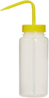 SP Bel-Art Wide-Mouth Polyethylene Wash Bottles, 500ml (16oz), Yellow Cap, 53mm Closure (Pack of 6) (F11626-0500)