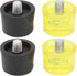 4 Pcs Rubber Hammer Replacement Striking Head, Yellow Black Plastic Mallet Tips Set for Crafts