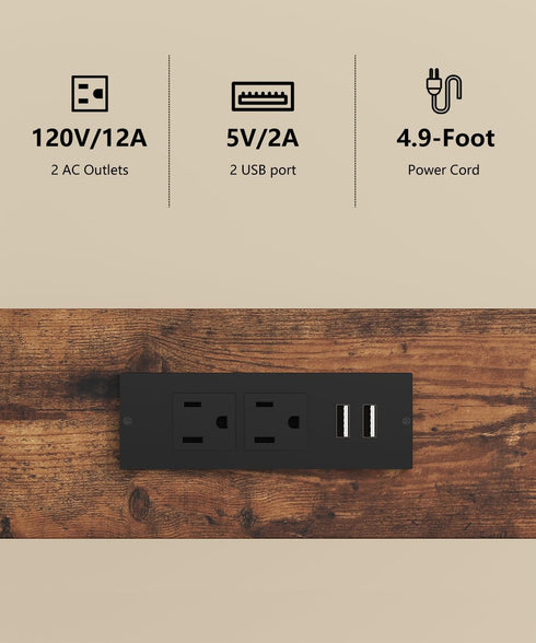 Akxomel 16.5" 2 W Computer Tower Stand with Charging Station and USB Port, Tier Mobile Floor PC Stand Fits Under Desk