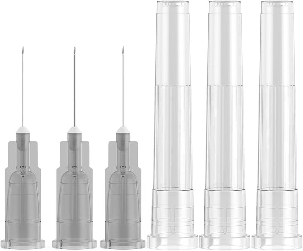 27 Gauge 1/2 Inch Luer Lock Needle for Lab Measuring, Refilling Liquid, Individually Wrapped - 100 Per Box