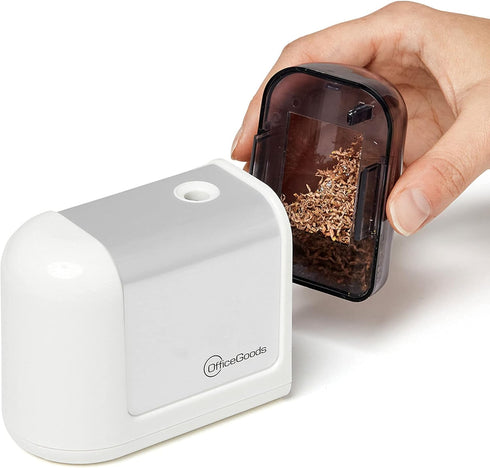 OfficeGoods Mini-Pro Electric Pencil Sharpener, Cordless Portable Battery Operated Sharpener for Home, Office & School