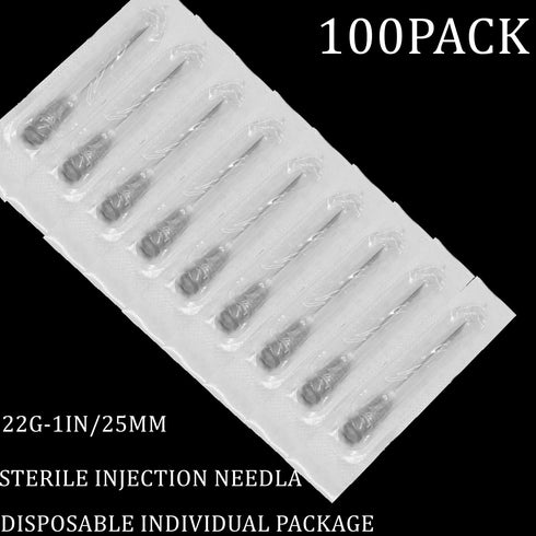 100Pack 22Ga 1Inch/25mm Disposable Dispensing Lab Supplies, Individually Sealed Packaging