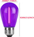 S14 Purple Replacement Light Bulbs 1W LED, Shatterproof Waterproof Decorative Filament Bulbs, E26 Base, 15 Pack