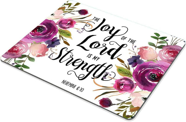 SSOIU Bible Verse Quotes Mouse Pad, Joy of The Lord is My Strength Scripture, 9.5 x 7.9 Inch