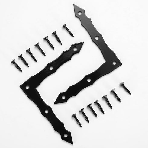Xingwenhao 10pcs (100x100x15mm) Decorative Corner Brackets, Barn Door Sliding Door L-Shape Corner Brace Bracket, Rustic
