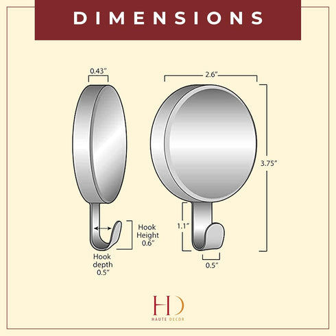 Haute Decor Attract Magnetic Hanger, 1 Pack - Strong Magnet Hook for Metal Surfaces