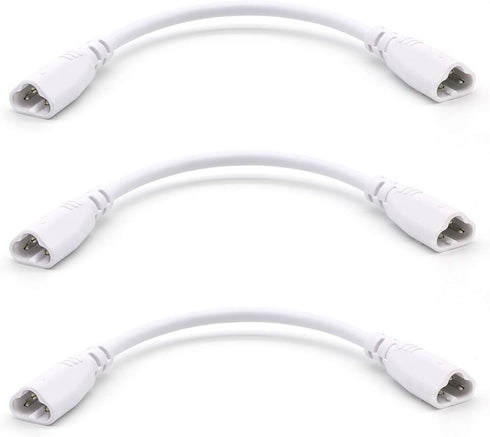 T5 T8 LED Tube Connector Cable Wire, 8 Inch Double Male to Male End Extension Cord, 3-Pack