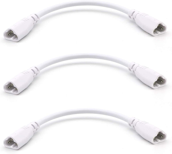 T5 T8 LED Tube Connector Cable Wire, 8 Inch Double Male to Male End Extension Cord, 3-Pack