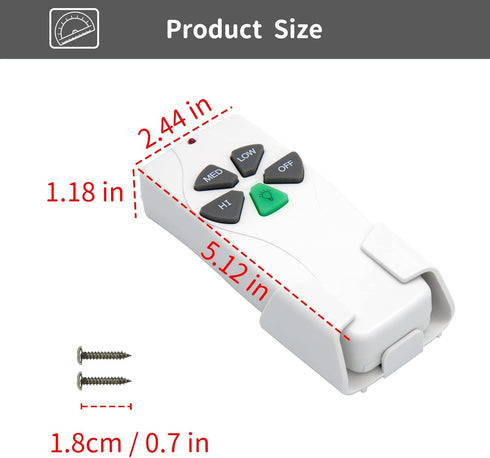 CENMING Bay,303.9MHz 3-Speed Dimmer, FAN-11T L3HFAN11T 35T1 CHQ8BT7030T UC7030T CHQ7030T 2AAZPFAN53T FAN-53T Ceiling