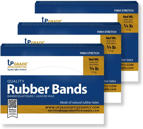 Upgrade Office Supply UPG22964 Rubber Bands, Size #64 (3-1/2" x 1/4"), Natural Crepe, 12 Oz Box