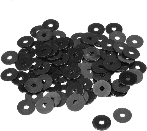 uxcell Nylon Flat Washers 15mm OD 4mm ID 1mm Thickness for Faucet Pipe Water Hose, 100-Pack