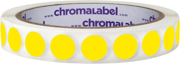 ChromaLabel 1/2 Inch Circle Sticker Labels, Removable Round Color Coding Dots, 1000 Yellow Stickers per Roll