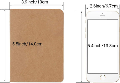 EUSOAR Blank Memo Scratch Pads, 24 Pack A6 3.9" x 5.5" 60 Pages Softcover Kraft Notebook, Mini Notebook Unlined, Travel Journal Notepad Set Bulk, Students Office Writing Diary, Subject Notebooks by EUSOAR