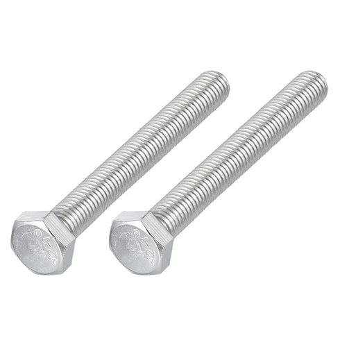 Hex Bolts (M12-1.75x100mm) 2Pcs, 304 Stainless Steel Coarse Fully Threaded Hex Head Screw Bolts for Furniture