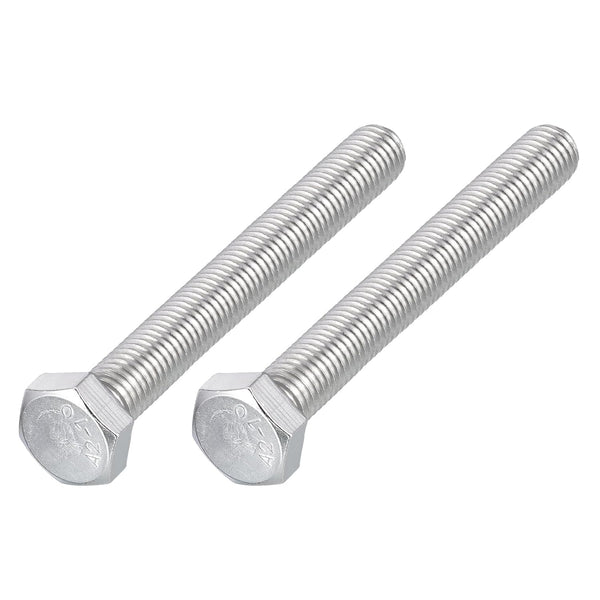 Hex Bolts (M12-1.75x100mm) 2Pcs, 304 Stainless Steel Coarse Fully Threaded Hex Head Screw Bolts for Furniture