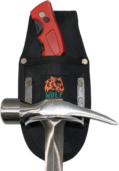 Wolf Hammer & Pliers Holster, Utility Pouch & Tool Holder, Heavy-Duty Steel, Ballistic Nylon, 3 Work Tool Belt Tunnel