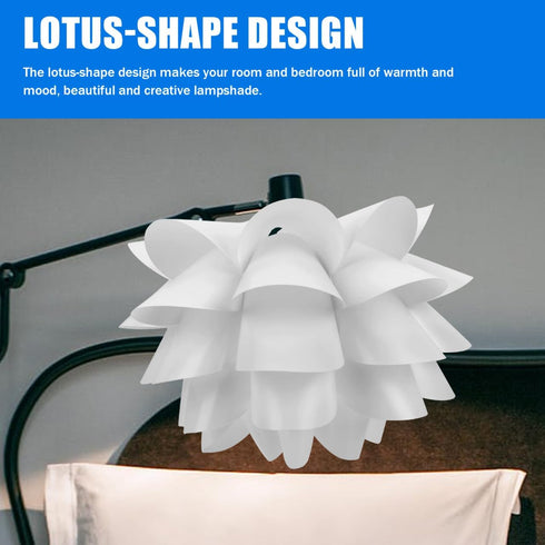 15.75 Inch Baluue Lotus Lampshade Table Lamp Cover Flower Light Shade with Durable Pp Frame for Home Decor Ceiling