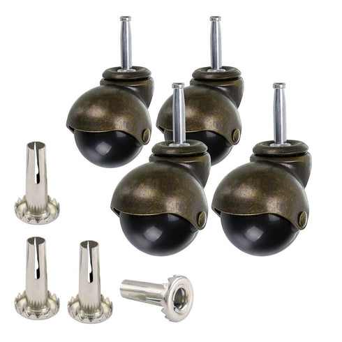 Skelang 2 Inch Ball Caster Stem Caster Wheel with Sockets, Vintage Antique Swivel
