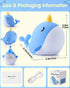 30-Min Fuloon Narwhal Night Light with Whale Shape, Squishy Silicone Kids Lamp, Safe & Soothing Touch Control for Kids